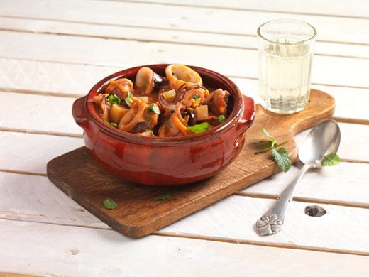 recipe image Geschmorter Tintenfisch
