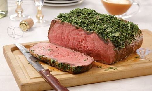 recipe image Roastbeef mit Kräuterhaube und Senfsauce
