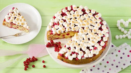 recipe image Ribiselkuchen mit Marshmallows Haube