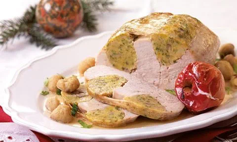 recipe image Truthahnbraten mit Maroni-Kräuter-Fülle