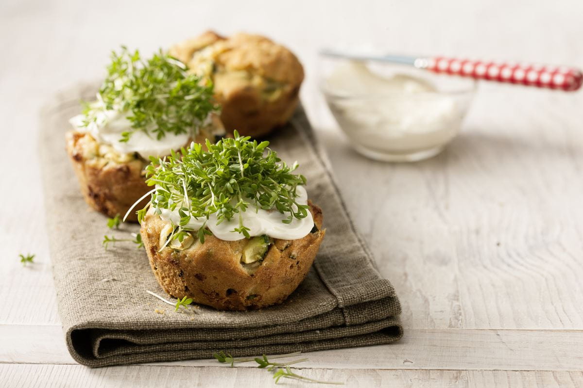 recipe image Zucchini-Schafskäse-Muffins "Bubikopf"